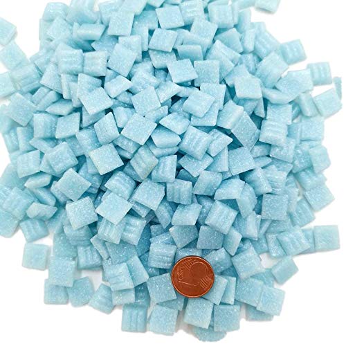 Armena 1x1cm Mosaikstein Mosaikfliesen Glas 1x1 cm 300g ca 420 Stück-Leicht Blau, 210104150a11 von Armena