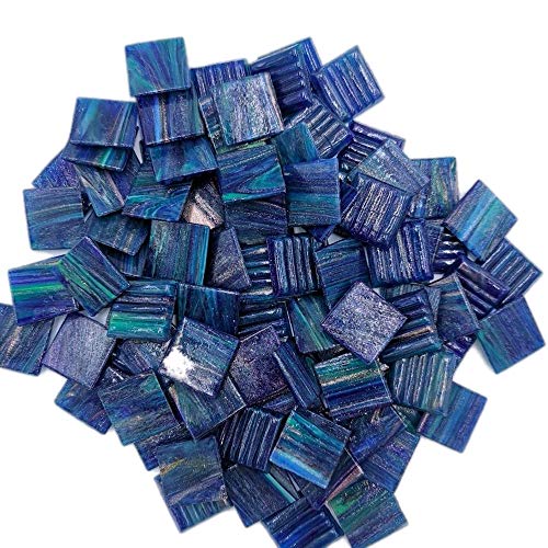 Armena Mosaikstein Blau mit Kupfer Textur 2x2cm 130g (Circa 43 Stück) von Armena