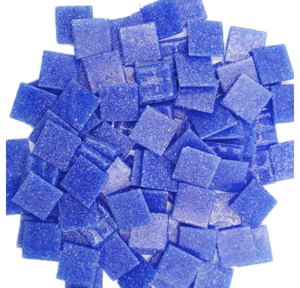 Armena Mosaikfliesen Glasmosaikfliesen Bastel Mosaiksteine 2cm(900g) für Deko & Handarbeit, himmelblau(dunkel) von Armena