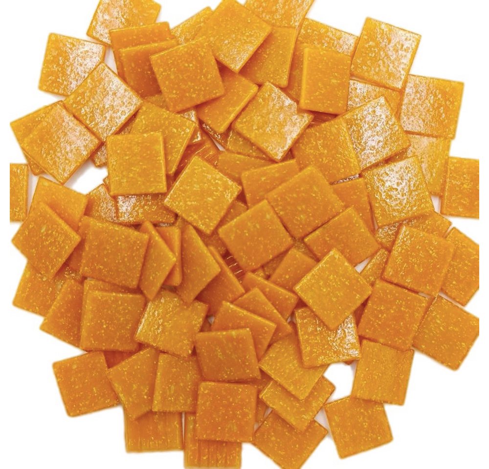 Armena Mosaikfliesen Glasmosaikfliesen Bastel Mosaiksteine 2cm(900g) für Deko & Handarbeit, orange( hell) von Armena