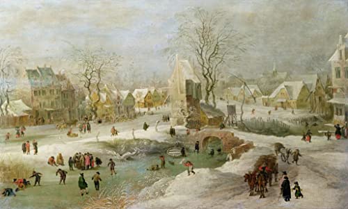 ArmerI Drucken ÖLgemäLde Leinwand Wandkunst Bekannt Winterszene in Holland von Jan the Elder Brueghel für Office Home Decor 60x90cm von ArmerI