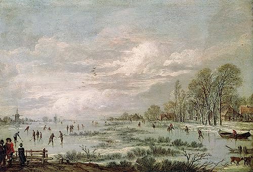 Kunstwerk Dekor Drucken ÖLgemäLde Berühmte Gemälde Winterlandschaft von Aert Van Der Neer für Schlafzimmer Home Decor 60x90cm von ArmerI