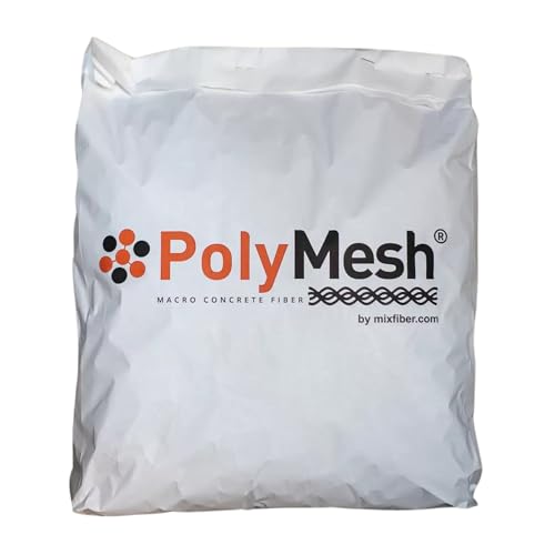 PolyMesh Makrosynthetische Polypropylenfasern zur Betonbewehrung – Rissvermeidung, Schlagfestigkeit & Dauerhafte Stabilität für Industrie- und Spezialböden (12kg) von Fibermix