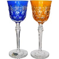 1 X Großes Kristall Weinglas , Farblich Überfangen, Lausitzer von ArmoireAncienne