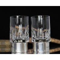 2x Kristall-Aperitif-Gläser - Tasting-Cups Sterlingsilber-Montage Hermann Bauer von ArmoireAncienne