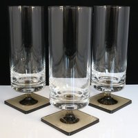 2x Kristall Biergläser Auf Eckigem Fuß - Rosenthal, Berlin Design By George Butler Jensen von ArmoireAncienne