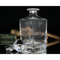 3, 8 Pfund Crystal Decanter Für Whiskey, Cognac, Bourbon - Square Bar Flasche von ArmoireAncienne