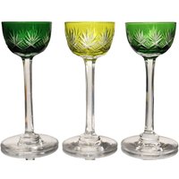 3x Kristall Cordial Trinkgläser - Farbiges Saint Louis Magellan von ArmoireAncienne