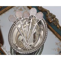 5x Cocktailspieße Im Tennisschläger Design, Versilbert 5x Cocktailspieße Im Tennisschläger Design, Versilbert von ArmoireAncienne