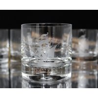 5x Kristall Whiskey Gläser Mit Segelschiff Muster, Rosenthal von ArmoireAncienne