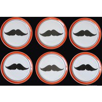 6x Porzellan Untersetzer, Mustache Muster - Seltmann Weiden, Bayern von ArmoireAncienne