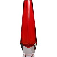Facettierte Kunst Glasvase in Rot - Handgefertigtes Murano Glas Gefäß von ArmoireAncienne