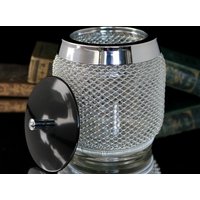 Eisbehälter Aus Glas Mit Deckel Und Drahtgitterdekor von ArmoireAncienne