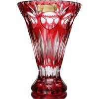 Große Kristallvase Mit Gold Rubin Overlay Große Kristallvase Mit Gold Rubin Overlay von ArmoireAncienne