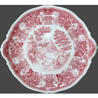 Großer Porzellan Servierteller - Kuchen Teller Rot Und Weiß, Villeroy & Boch Burgenland Muster Weihnachtsgeschenk von ArmoireAncienne