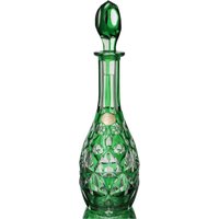 Grüne Crystal Decanter - Farbige Geschliffene Kristall von ArmoireAncienne