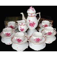 Herend Mokkatassen-Service Für 6 Personen - Handgemaltes Apponyidekor von ArmoireAncienne