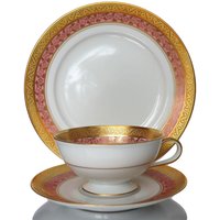 Hutschenreuther Tee Tassen Set in Rosa, Gold Inkrustiert Privat Decor Walther Line Hutschenreuther Tee Tassen Set in Rosa, Gold Inkrustiert Privat Decor Walther Line von ArmoireAncienne