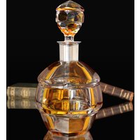 Kristall Decanter Mit Bernstein-Overlay Und 800Er Silbermontur, 1910Er Jahre von ArmoireAncienne
