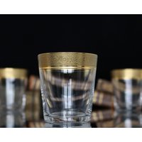 Kristall Shot Brille Mit Goldrand - Theresienthal | 6Er Set von ArmoireAncienne