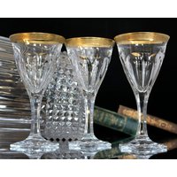 3x Moser Weingläser Mit 24K Goldrand - Adele Melikoff Muster von ArmoireAncienne