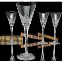 2x Kristall Sektgläser - Val St Lambert, Werner Cut 1910 von ArmoireAncienne