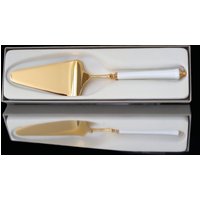 Tortenheber, 24K Vergoldet Mit Porzellangriff - Hanseat Design By August Warnecke Tortenheber, 24K Vergoldet Mit Porzellangriff - Hanseat Design By August Warnecke von ArmoireAncienne