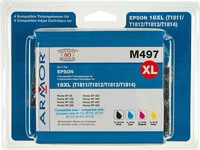 Armor b10238re Ink Cartridge – Ink Cartridges (Black, Cyan, Magenta, Yellow, Epson, Epson MUFC Printer ¦ Epson Expression Home XP-102, XP-202, XP-205, XP-212, XP-215, XP-225, XP-30, XP) von Armor