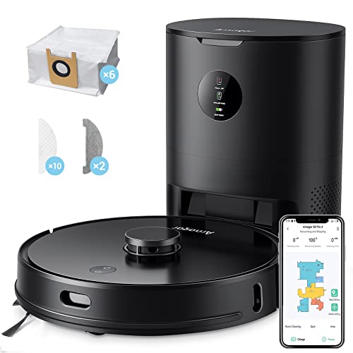 Arnagar S8 Pro Saugroboter mit Absaugstation, 3500Pa Saugkraft, Laser Navigation Kartierung, 220 min Laufzeit, Alexa & Google Assistant Steuerung, App-Steuerung, für Tierhaar, Teppiche und Hartböden von Arnagar