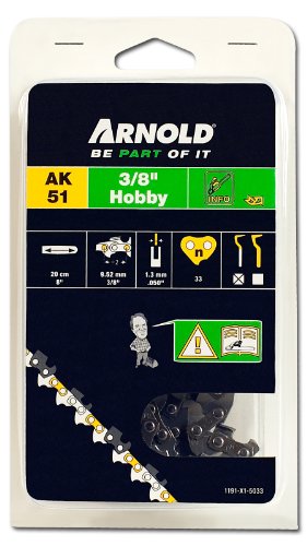 ARNOLD - Sägekette 3/8 Zoll Hobby, 1.3 mm, 33 Treibglieder, 20 cm Schwert; 1191-X1-5033 ARNOLD - Sägekette 3/8 Zoll Hobby, 1.3 mm, 33 Treibglieder, 20 cm Schwert; 1191-X1-5033 von ARNOLD