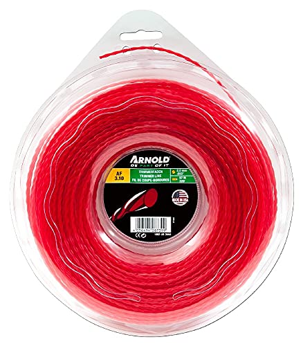 ARNOLD 1082-U5-2098 Trimmerfaden AF 3,10, 2,0mm x 97,5m, rot, rund, gedreht von ARNOLD