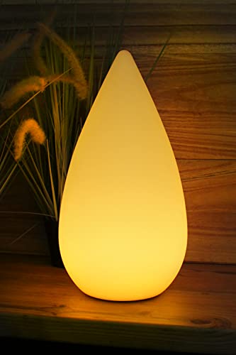 Moderne Tischleuchte kabellos Akku 38 cm Sauna Lampe Farbwechsel PL109 Leuchte Tischlampe Nachttischlampe Stehlampe mit Fernbedienung und Ladegerät von Arnusa