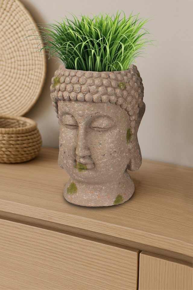 Arnusa Blumentopf Buddha Kopf Büste Shiva Pflanztopf, Gartenfigur Gartendekoration Skulptur bepflanzbar von Arnusa
