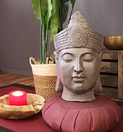 Arnusa Blumentopf Buddha Kopf Pflanztopf 43 cm Groß Büste Kunststein Gartendekoration Pflanzengefäß von Arnusa