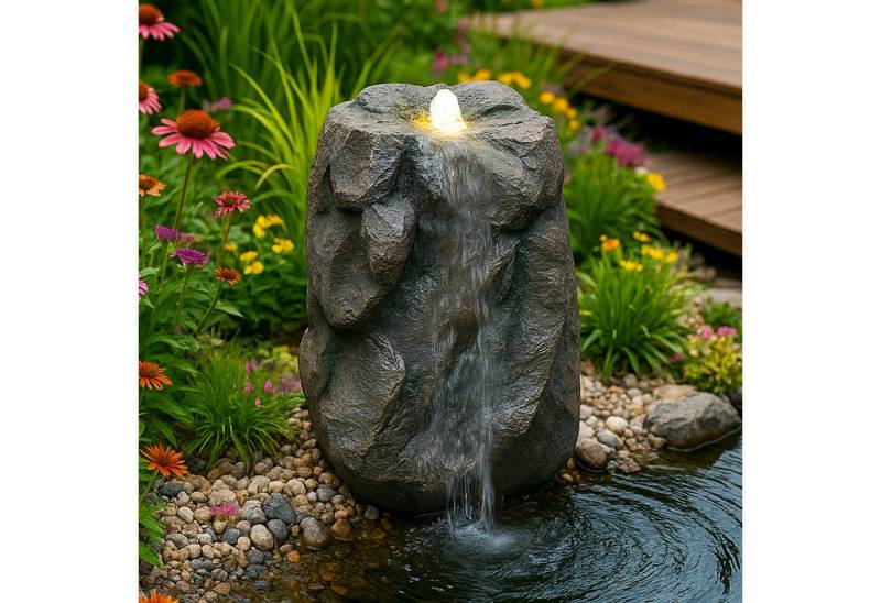 Arnusa Gartenbrunnen Quellstein Bachlauf Quelle mit LED Beleuchtung, 70 cm Breite, (OG-KQS001) von Arnusa