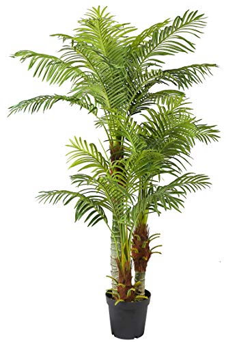 Große Künstliche Palme Deluxe 180cm mit 3 Stämmen und 30 Palmenwedel Kunstpflanze Kunstpalme Zimmerpflanze von Arnusa