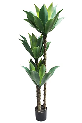 Arnusa Künstliche Agave 150 cm Kunstpflanze groß mit DREI Stämmen Zimmerpflanze Dekopflanze Mediterran von Arnusa