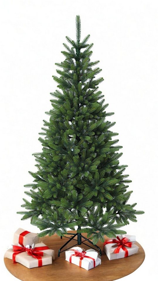 Arnusa Künstlicher Weihnachtsbaum Spritzguss Premium wie echt mit Klappsystem und Tasche Naturgetreu, Edeltanne, tolle Qualität 150 cm Höhe und 1093 Spitzen von Arnusa