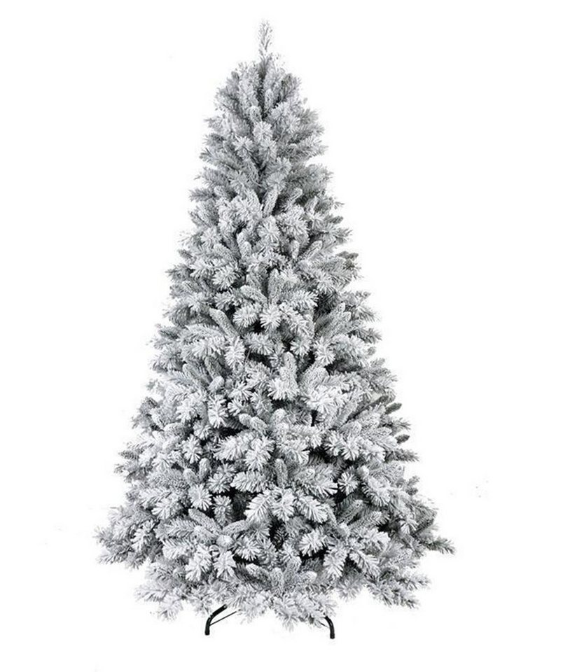 Arnusa Künstlicher Weihnachtsbaum mit Schnee Effekt inl. Aufbewahrungstasche und Metallständer, Edeltanne, klappbar wie echt von Arnusa