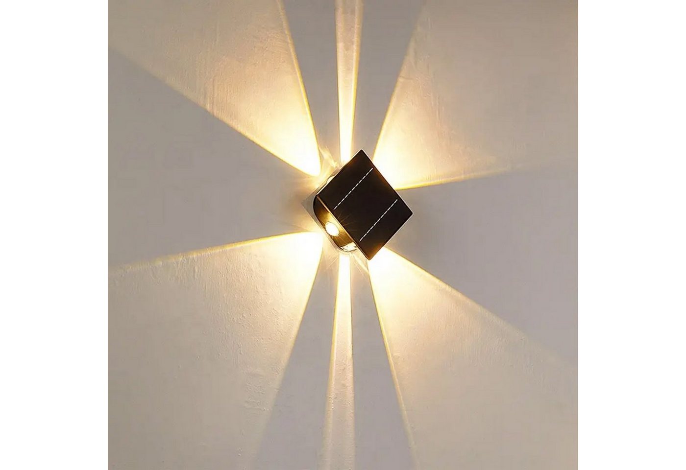 Arnusa LED Außen-Wandleuchte Solar Wandleuchte Wandstrahler Wandlampe LED UP-Down kabellos, Tageslichtsensor, LED fest integriert, warmweiß, kaltweiß von Arnusa