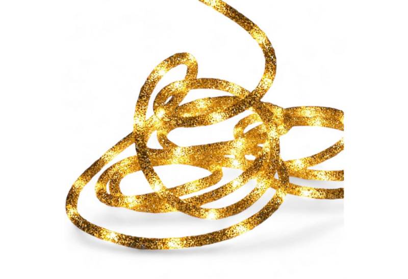Arnusa LED-Lichterschlauch Leuchtschlauch Glitzer Gold 5 Meter warmweiß, 100-flammig von Arnusa
