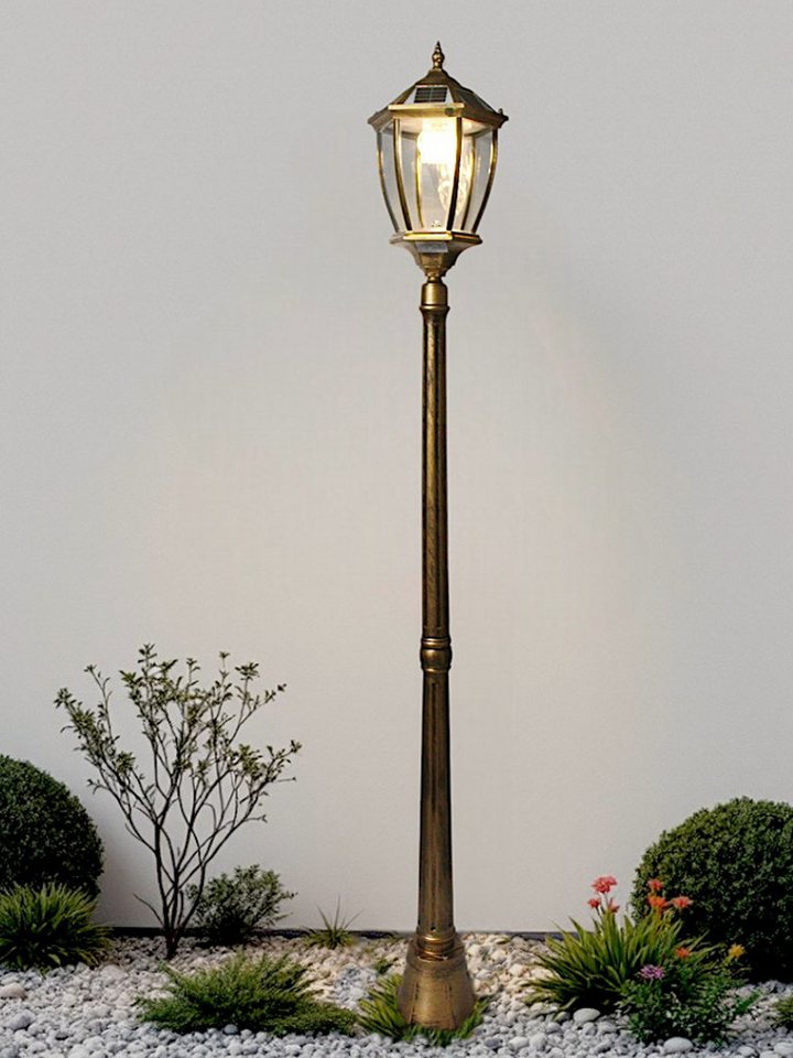Arnusa LED Solarleuchte Gartenlaterne Außenleuchte Sockelleuchte 175cm Klassisch Solarlampe, Farbwechsel, LED fest integriert, warmweiß, kaltweiß, kabellos mit Dämmerungssensor von Arnusa