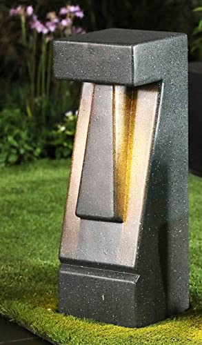 Arnusa Solar Gartenfigur Moai Anthrazit Solarleuchte Solarlampe Gartenleuchte 20x20x59 von Arnusa