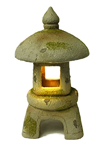 Arnusa Solarleuchte Pagode rund Laterne Solarlampe Japanische Leuchte 35 cm Gartendekoration warmweiß von Arnusa