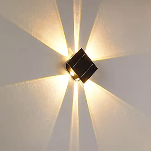 Arnusa Solarleuchte Wandlampe Wandleuchte kabellos Solarlampe Außenleuchte Up Down und Side/Side strahler warmweiß und kaltweiß einstellbar 1300 mAh Gartenleuchte Gartenlampe von Arnusa