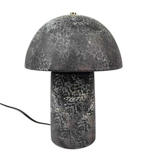 Arnusa Tischlampe Pilz 23x30 cm Keramik in Steinoptik Nachttischlampe Tischleuchte E27 Fassung ohne Leuchtmittel von Arnusa