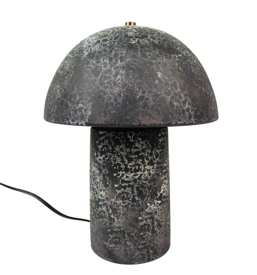 Arnusa Tischleuchte Nachttischlampe Pilz Keramik Steinoptik 23x30 cm, ohne Leuchtmittel von Arnusa