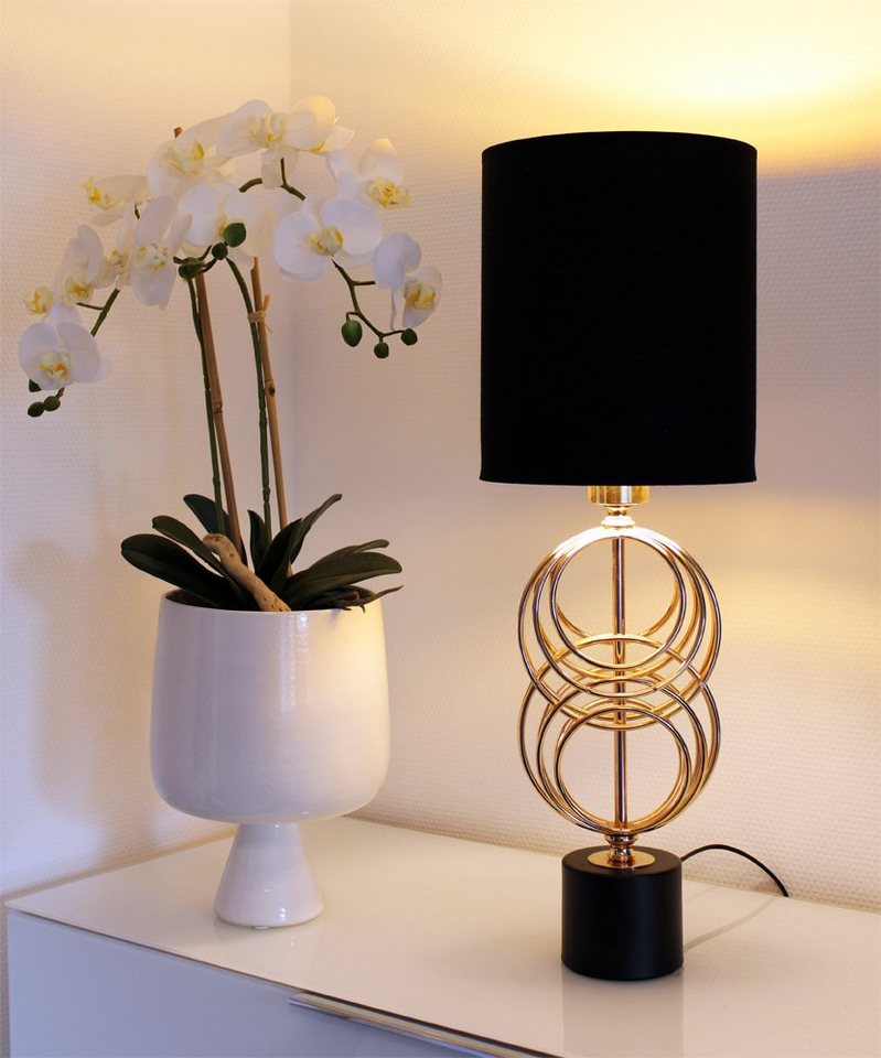 Arnusa Tischleuchte Tischlampe Kupfer farben Designlampe 60cm, Ein-/Ausschalter, ohne Leuchtmittel, Nachttischlampe von Arnusa