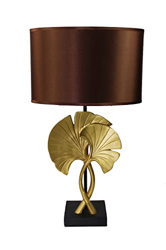 Arnusa Tischleuchte mit Blätter Decor Gold-und Kupferfarben 53cm Tischlampe Dekoleuchte von Arnusa