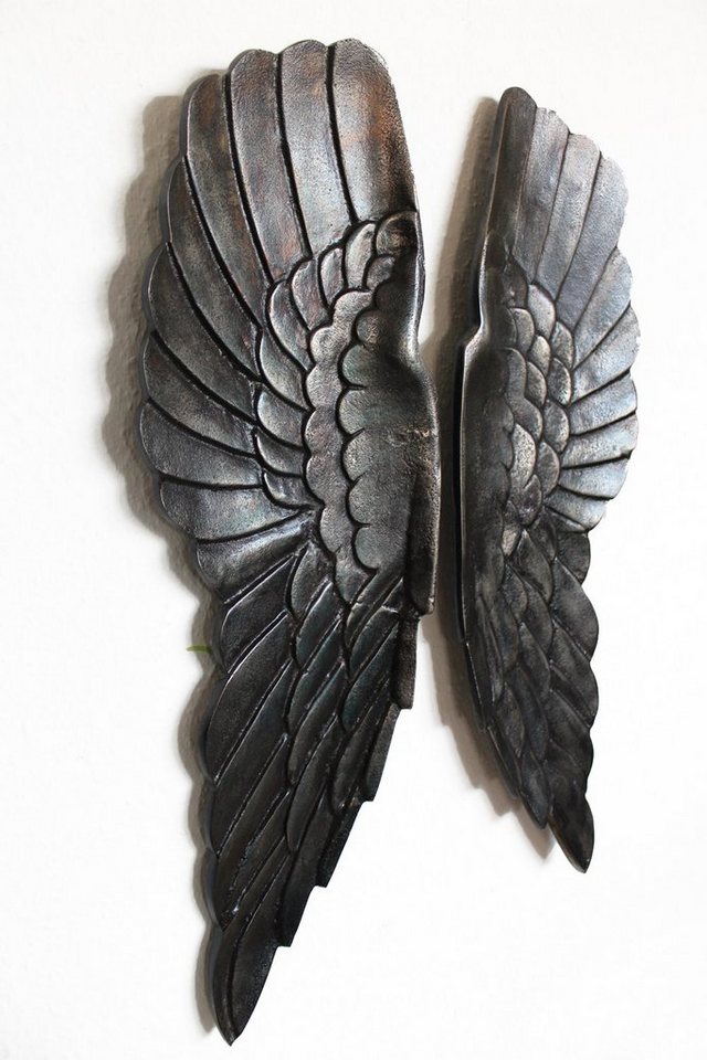 Arnusa Wanddekoobjekt Engelsflügel aus Metall 67cm, Wand Dekoration Skulptur Engel Flügel von Arnusa